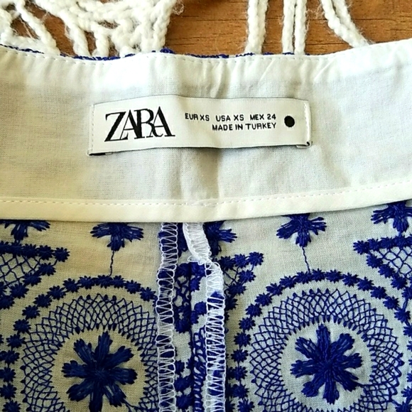 Zara NWOT Embroidered Mediterranean Style Shorts - Picture 5 of 9